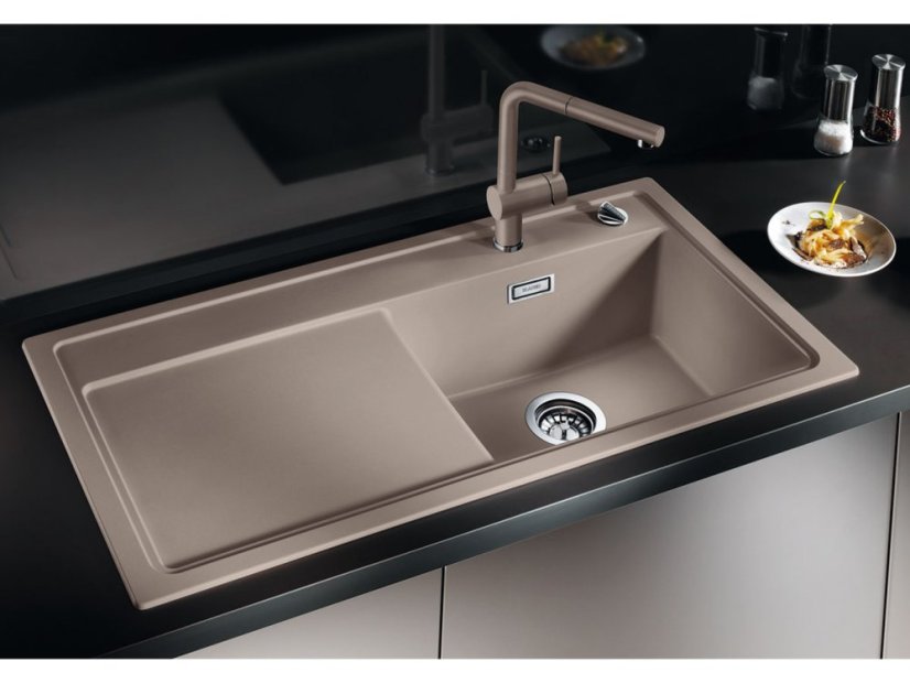 Granitový dřez Blanco ZENAR XL 6 S Silgranit aluminium dřez vlevo s excentrem