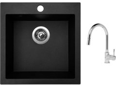 Set Sinks VIVA 455 Granblack + baterie Sinks MIX 35 P chrom Set Sinks VIVA 455 Granblack + baterie Sinks MIX 35 P chrom