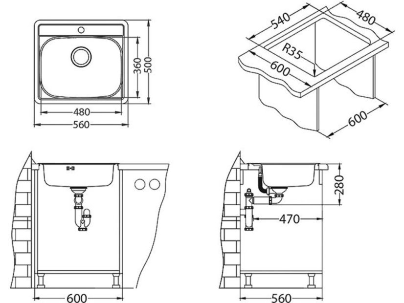 Nerezový jednodřez Alveus MORE 10 satin
