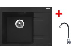 Sinks RIM 650 L Metalblack + Elasta nerez/černá