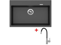 Set Sinks Maximo 780 Metalblack + Flexia