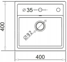 Granitový dřez Pyramis Camea 40x40 1B Carbon
