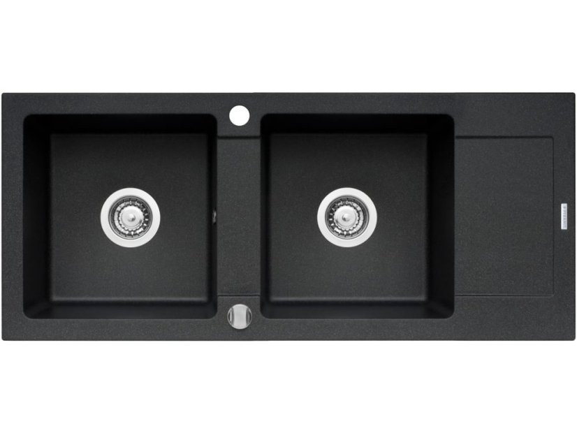 Granitový drez Pyramis Mido 116 x 50 2B 1D Čierna