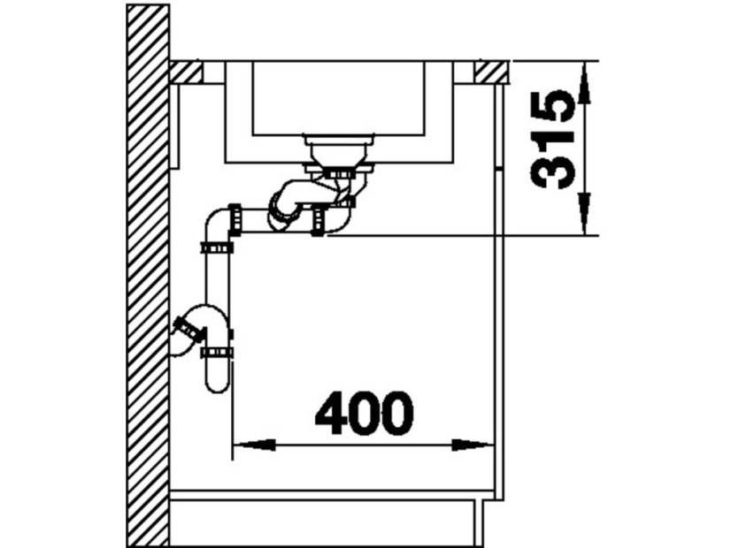Nerezový dřez Blanco DINAS 6 S nerez kartáčovaný s excentrem