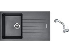 Set Sinks PERFECTO 860 Titanium + baterie Sinks MIX 3 S Chrom Set Sinks PERFECTO 860 Titanium + baterie Sinks MIX 3 S Chrom