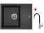 Set Sinks Linea 600 Metalblack + Flexia