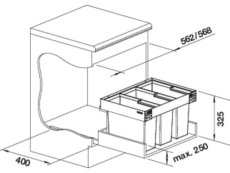 Odpadkový koš Blanco Flexon II LOW 60/3