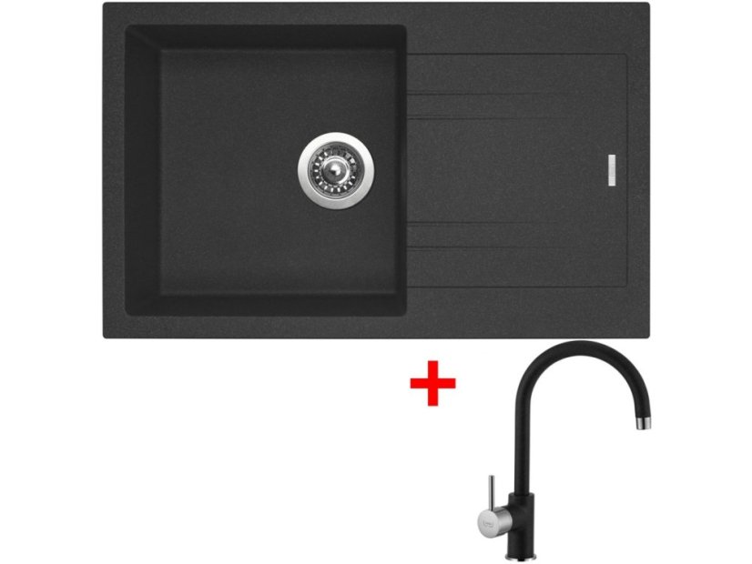 Set Sinks LINEA 780 Granblack + Vitalia GR