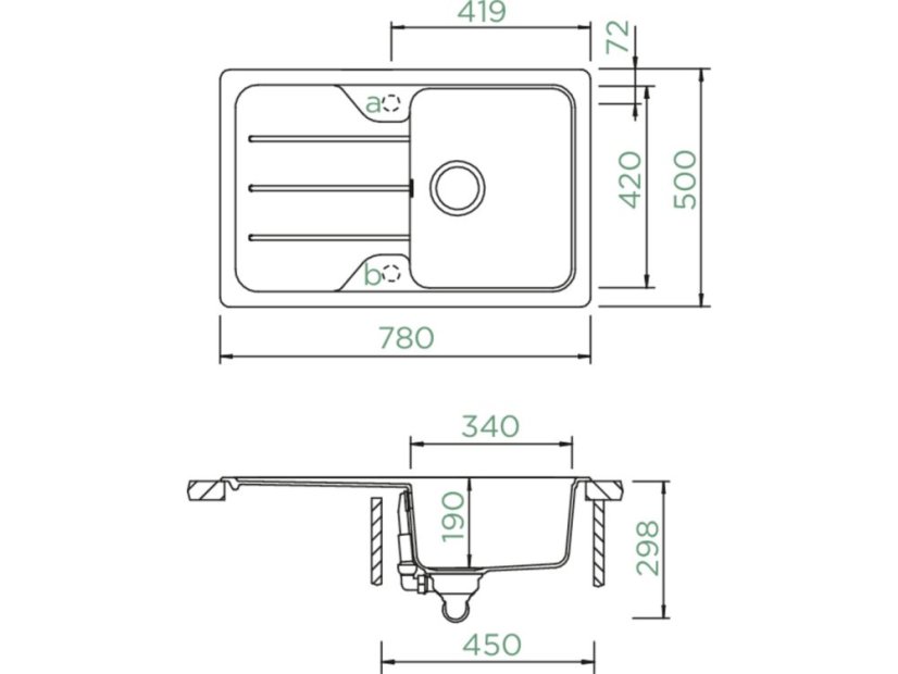 Granitový dřez Schock Formhaus D-100S-A Asphalt