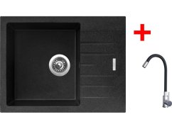 Sinks PERFECTO 650 Granblack + Elasta nerez/černá