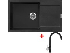 Set Sinks Ultima 860 XXL Metalblack + Vitalia GR