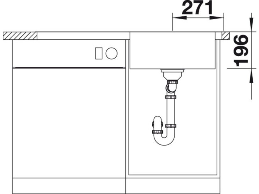 Nerezový drez Blanco DIVON II 5 S-IF InFino Nerez hodvábny lesk drez vpravo s excentrom