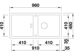 Granitový dřez Blanco ADON XL 6 S Silgranit perlově šedá