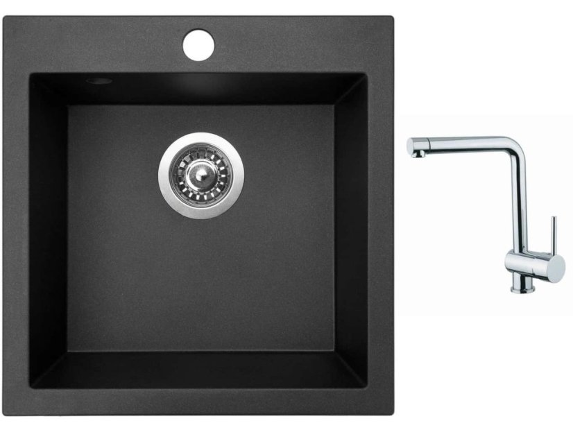 Set Sinks VIVA 455 Metalblack + baterie Sinks MIX 3 chrom