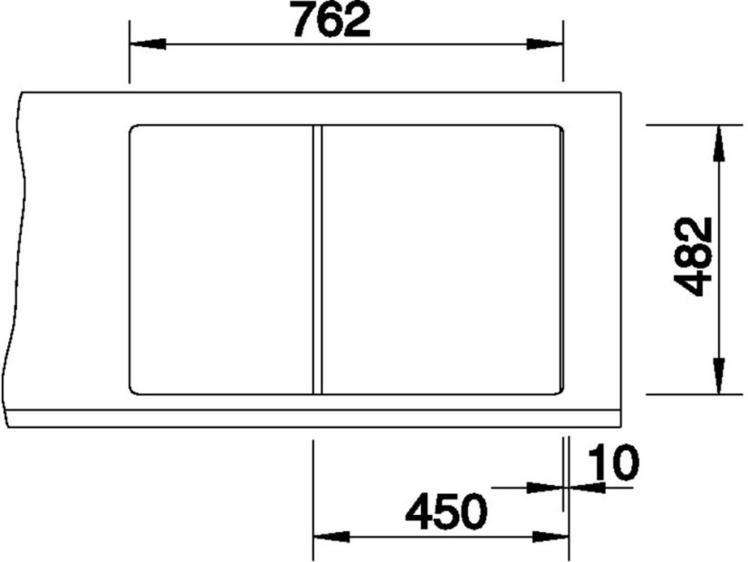 Nerezový dřez Blanco TIPO 45 S Compact  výřez