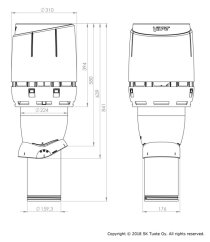 Větrací komínek na střechu 160 - červená