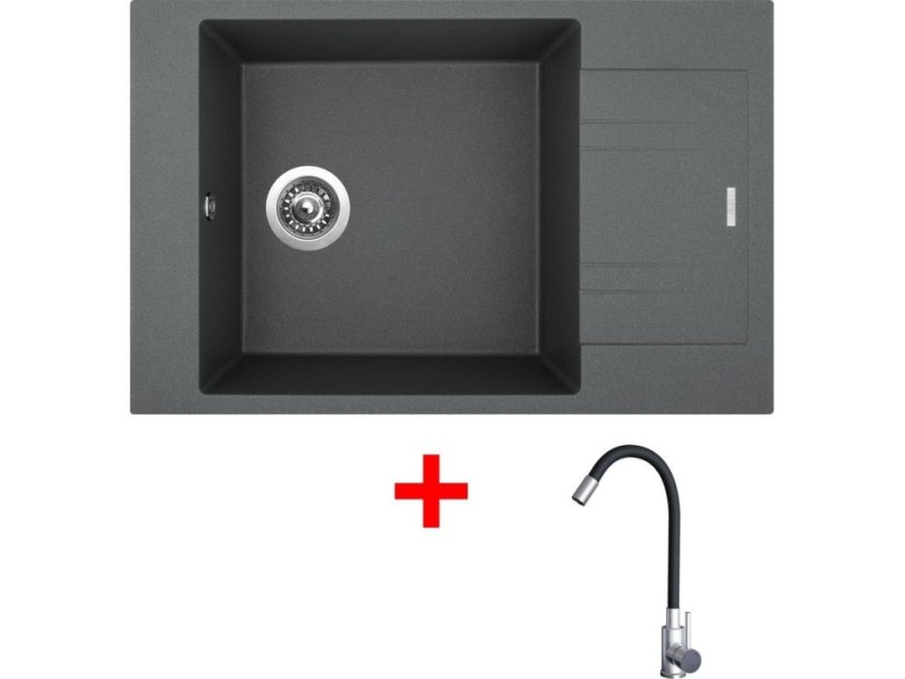 Set Sinks Vario 780 Titanium + Elasta nerez/černá