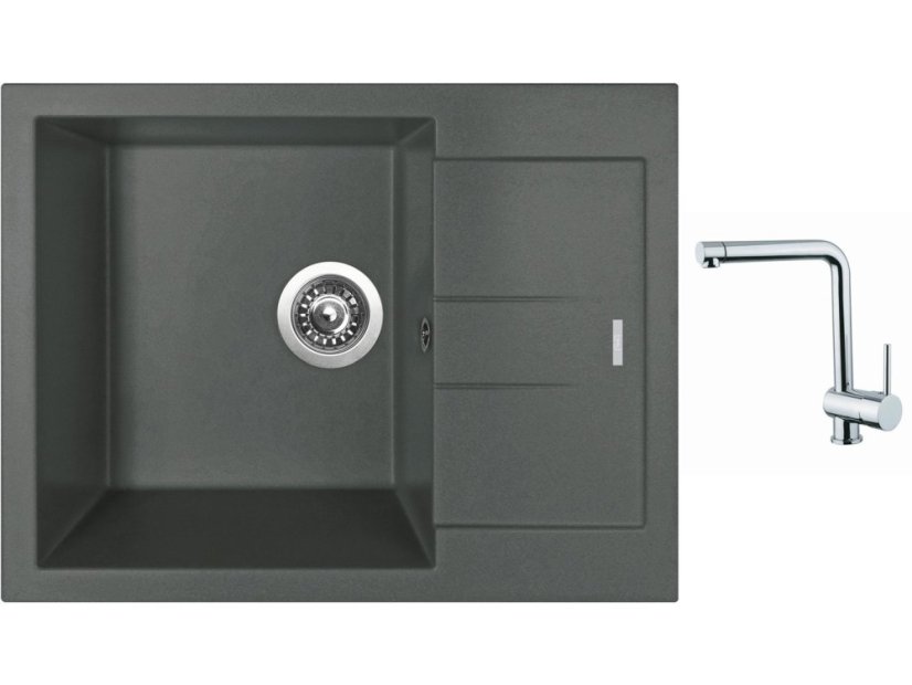 Set Sinks AMANDA 650 Titanium + baterie Sinks MIX 3 chrom