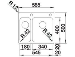 Nerezový drez Blanco Solis 340/180 IF/A InFino nerez kartáčovaný
