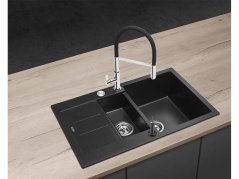 Granitový drez Concept DG205C60bc Cubis Čierny - 2