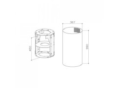 Prodloužený komín X s konstrukcí