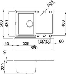 Granitový drez Elleci Easy 135 Full Black G40