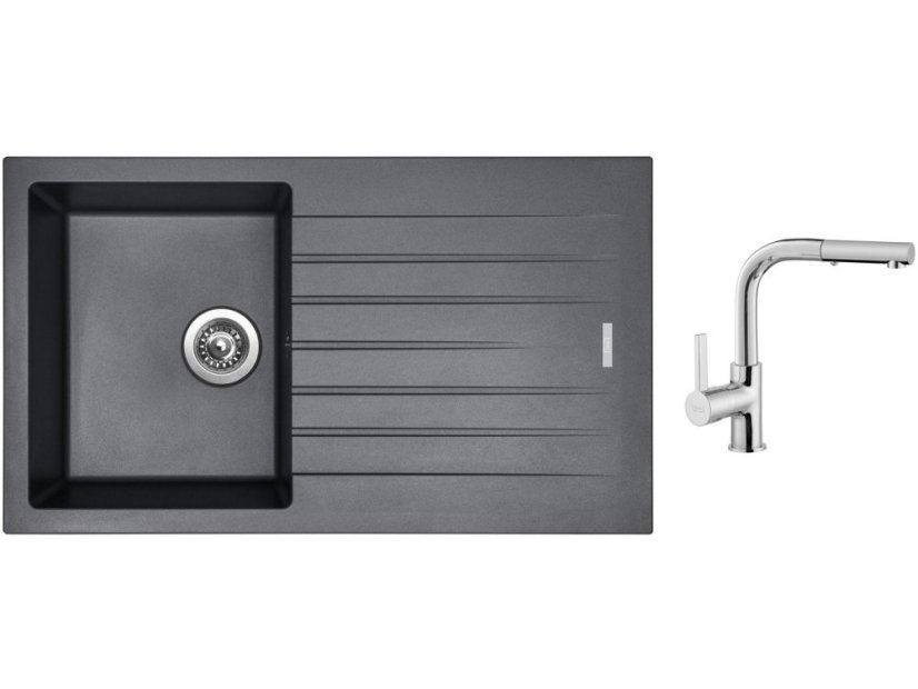 Set Sinks PERFECTO 860 Titanium + batéria Sinks ENIGMA S chróm