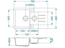 Granitový drez Alveus ROCK 70 STEEL