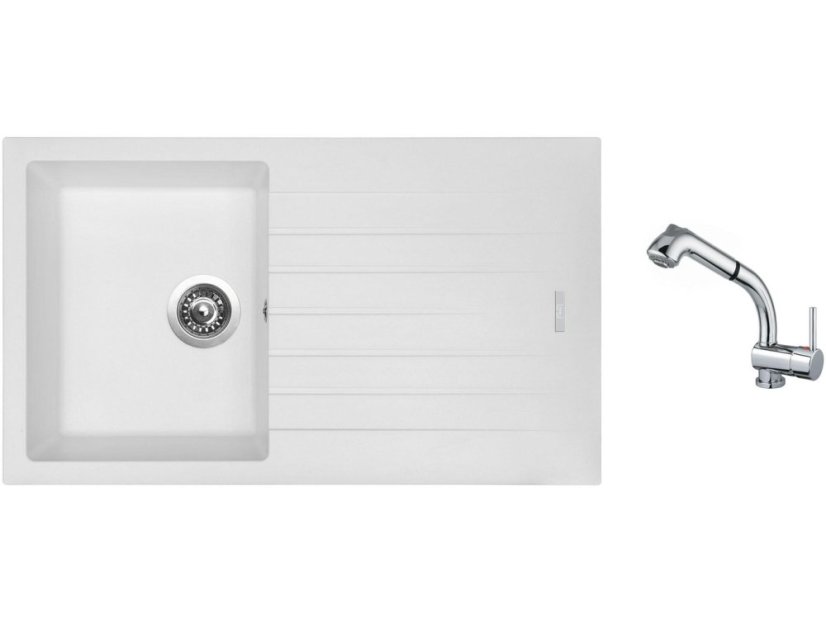 Set Sinks PERFECTO 860 Milk + baterie Sinks MIX 3 S Chrom