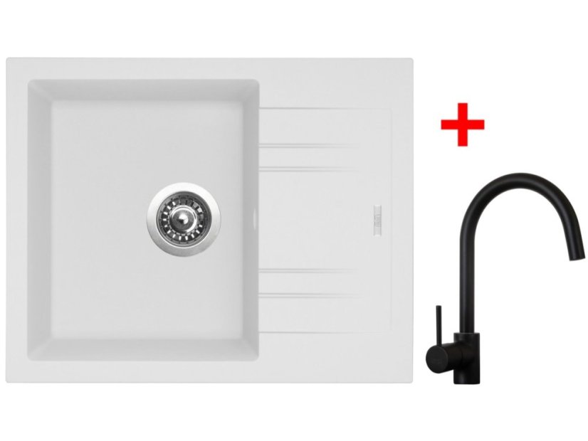 Sinks LINEA 600 Milk + Vitalia černá matná