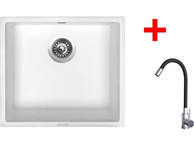 Set Sinks Frame 457 Milk + Elasta nerez/černá