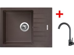 Sinks PERFECTO 650 Marone + ARCO černá matná
