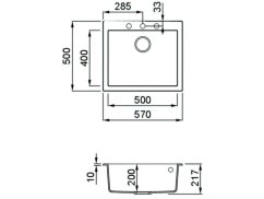 Granitový dřez Elleci Quadra 105 G40 Granitový dřez Elleci Quadra 105 G40