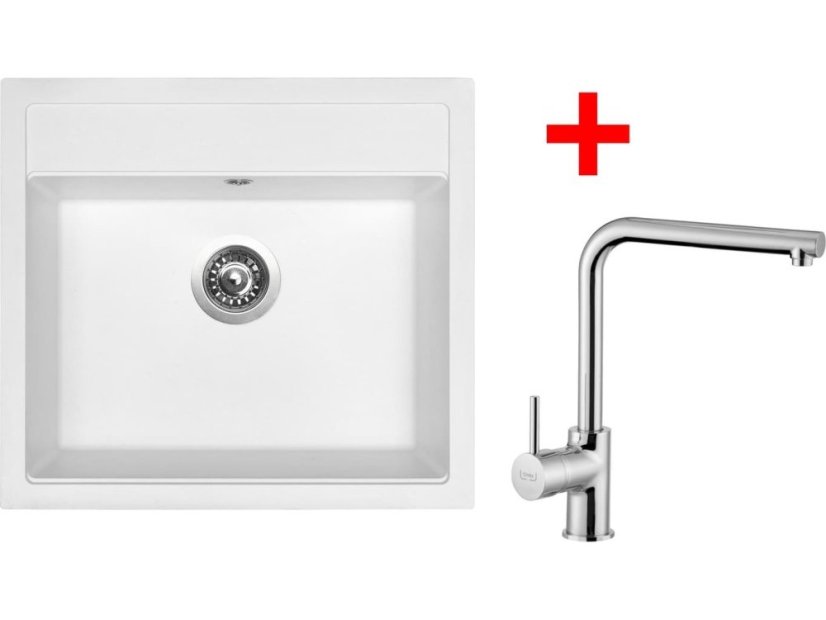 Set Sinks SOLO 560 Milk + ELKA lesklá