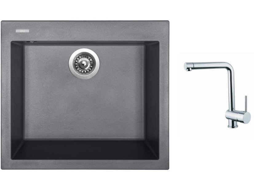Set Sinks CUBE 560 Titanium + baterie Sinks MIX 3 chrom