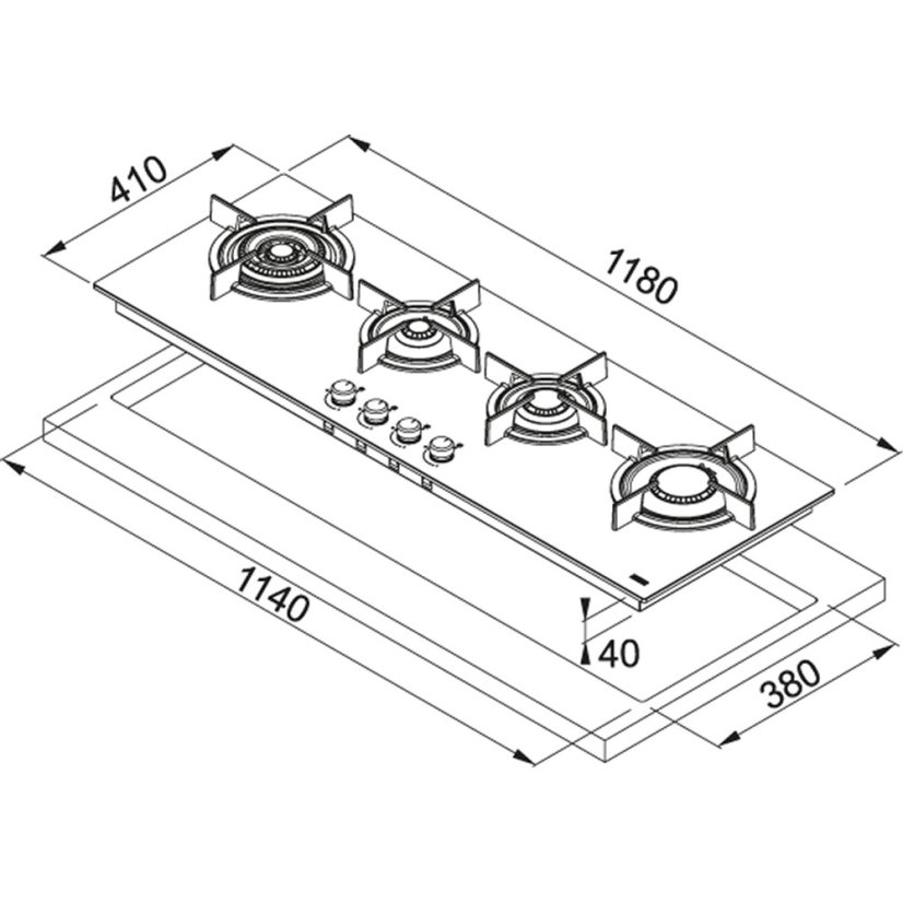 Franke FHCR 1204 3G TC HE BK C