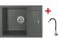 Sinks AMANDA 650 Titanium + Elasta nerez/černá