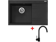 Set Sinks RIM 780 L Granblack + Vitalia čierná matná