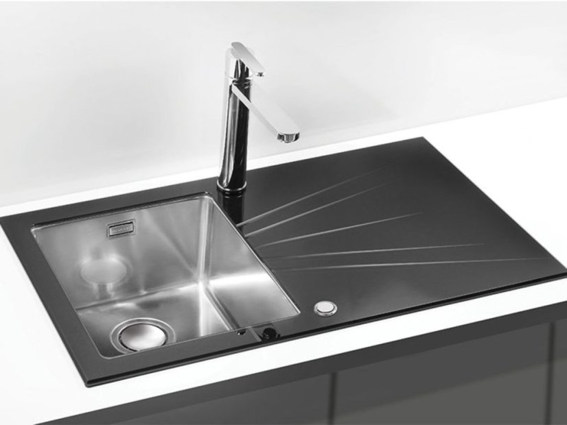 Sklenený drez Alveus Karat UP 10 ľavý čierny