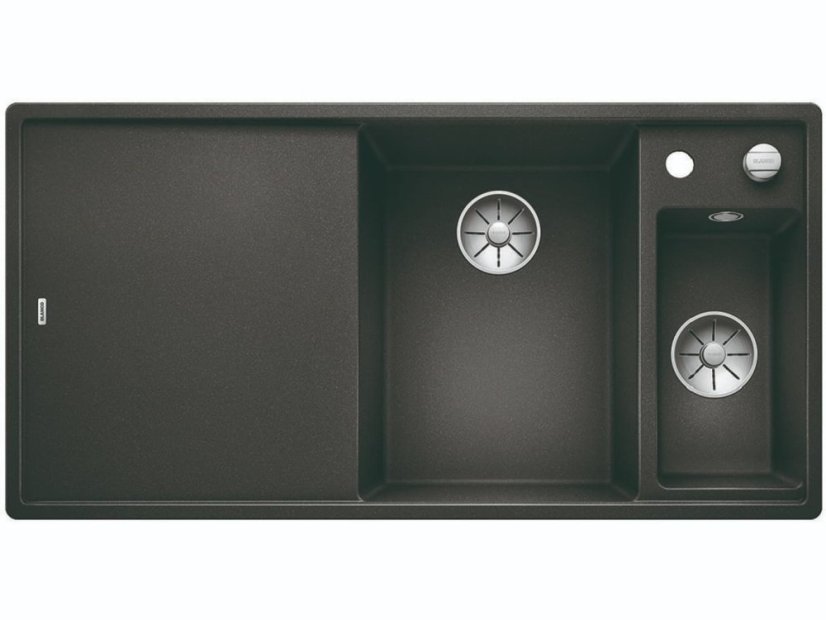 Granitový drez Blanco AXIA III 6 S-F InFino antracit drev.kráj.doska drez vpravo s exc.