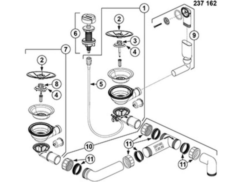 Granitový drez Blanco LEXA 8 InFino sivá skala obojstranný s excentrom