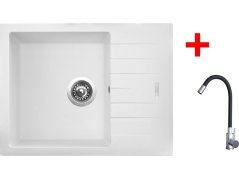 Sinks PERFECTO 650 Milk + ELASTA nerez/čierná