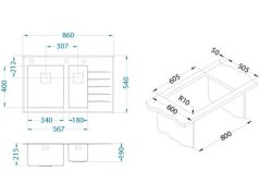 Sklenený drez Alveus Crystalix 20 L čierny