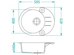 Granitový dřez Alveus Roll 40 Bílá