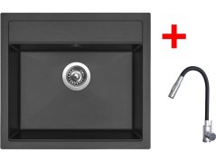 Set Sinks Solo 560 Pureblack + Elasta S nerez/černá
