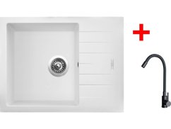 Sinks PERFECTO 650 Milk + ELASTA čierná matná