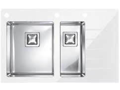 Sklenený drez Alveus Crystalix 20 L biely