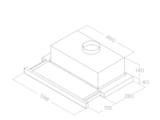 Digestoř Elica Elite 14 LUX WH/A/60 nákres