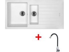 Set Sinks Perfecto 1000.1 Milk + Elasta nerez/čierná