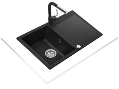 Granitový dřez Teka CLIVO 45 B-TQ 1B 1D Černá metalická